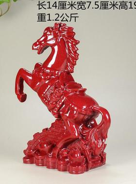 朱砂红马摆件马到成功马上发财招财镇宅办公室桌面装饰高档工艺品
