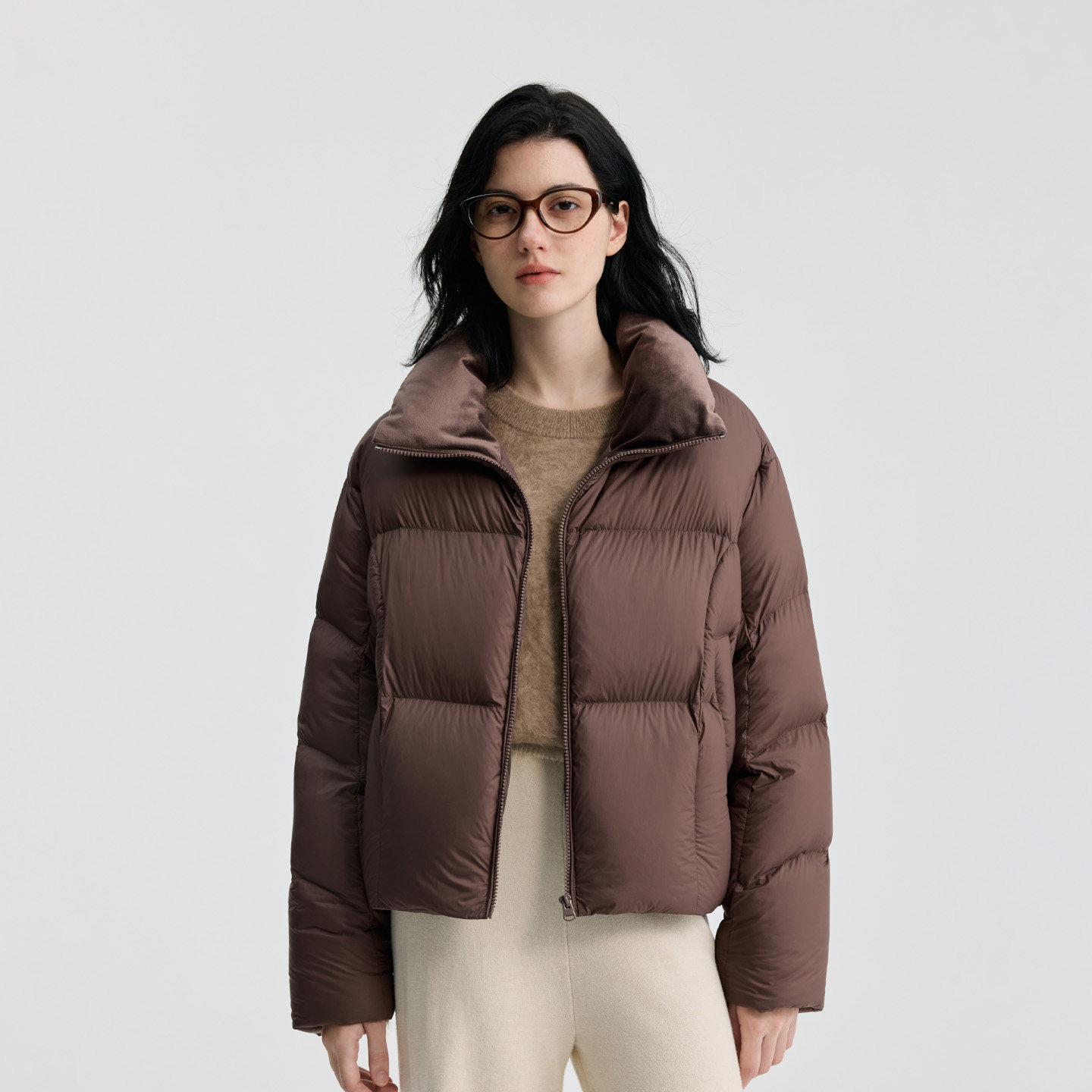 BINJORA冰洁95绒O型短款羽绒服轻盈零压防泼水泡芙羽绒服女