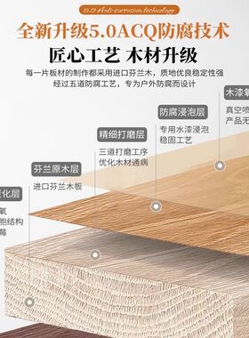防腐木花架户外庭院单层可移动室外露天多层落地盆景阶梯式置物架