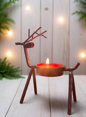 热销铁艺金属工艺品鹿烛台摆件站立家庭桌面餐桌生日宴会气氛装饰