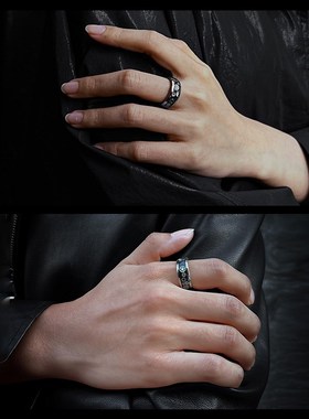 海鸥星汉灿烂齿轮手工戒指小众设计男女情侣款对戒