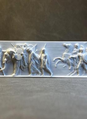 复古艺术石膏浮雕立体装饰画相框画心桌面摆件酒柜书架装饰礼物