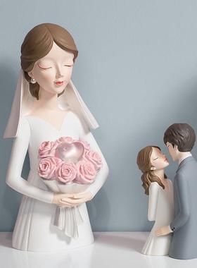 态生活捧花新娘摆件客厅电视柜卧室装饰品结婚礼物送女生生日礼物
