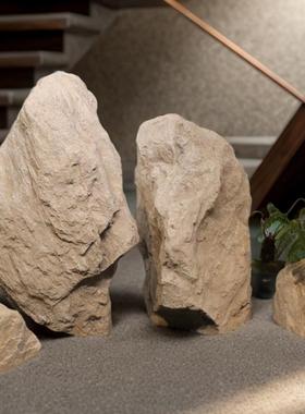 庭院花园旱景彷石摆件商场展厅楼梯间枯山水石头造景装饰点缀