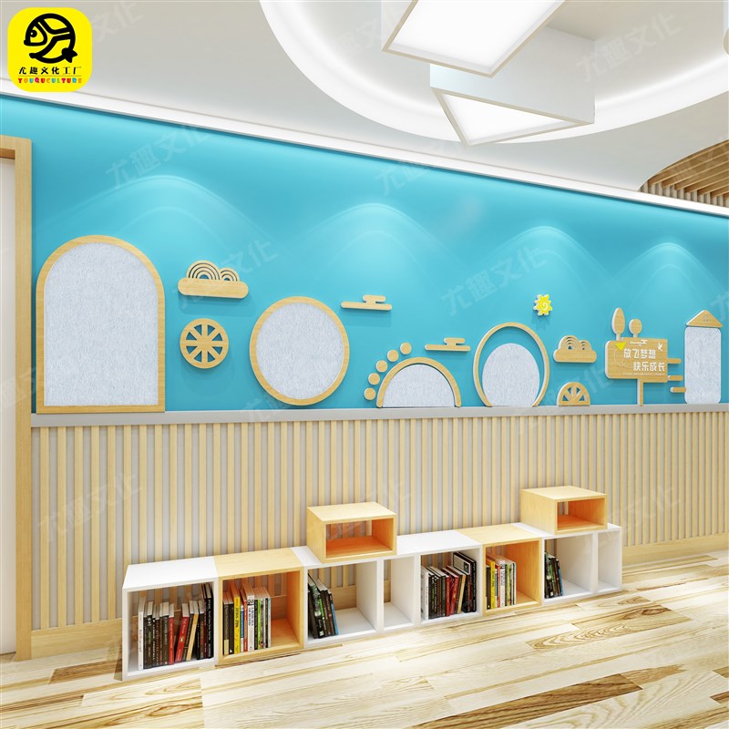 幼儿园PVC楼梯文化主题墙宣传栏毛毡亚克力装饰家园联系放飞梦想 - 图2