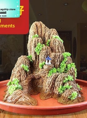 吸水石盆景上水石摆件鱼缸假山流水造景室内微景观奇石客厅观赏石