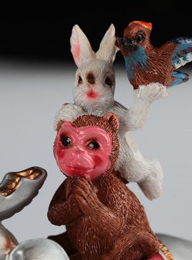 藏式和睦四瑞树脂汽车摆件车载转金筒高档品车内饰品家用供奉摆件