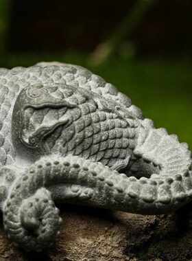 镇水兽青砂石中式花园庭院摆件茶宠室内鱼缸装饰盆景公园石雕工艺