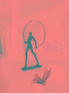 创意人物摆件酒店走廊过道装饰艺术品大厅新款抽象大型落地雕塑