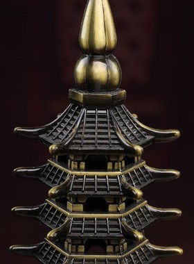 戴玉堂13层文昌塔书桌桌面书房摆件铜合金客厅装饰摆设九层文昌塔