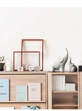 创意简约家居饰品摆件 客厅酒柜陶瓷工艺品大小象摆设新房装饰品