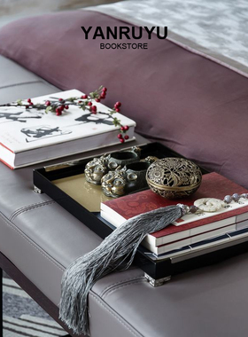 新中式样板间装饰真书客厅书房玄关仿真道具书法艺术摆件饰品国风