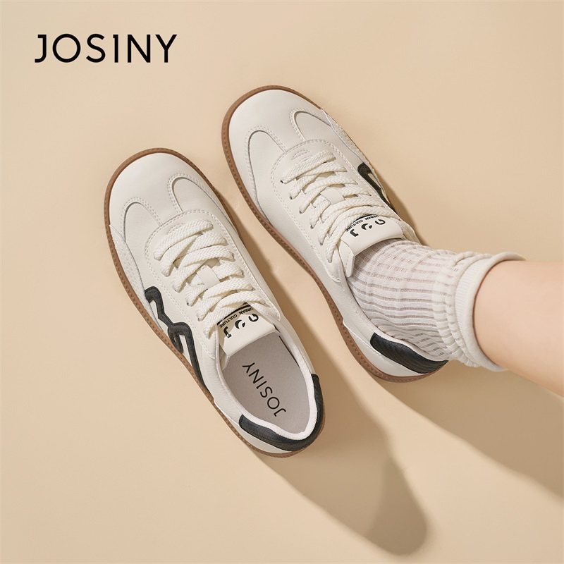 卓诗尼白色德训鞋女2026新款春季厚底轻便休闲运动鞋配裙子女板鞋,淘宝优惠券,粉丝福利购,淘宝优惠卷