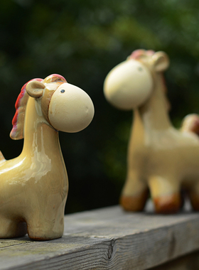 简约家居摆件工艺品 婚庆礼品 桌面办公室咖啡厅 庭院田园陶瓷马