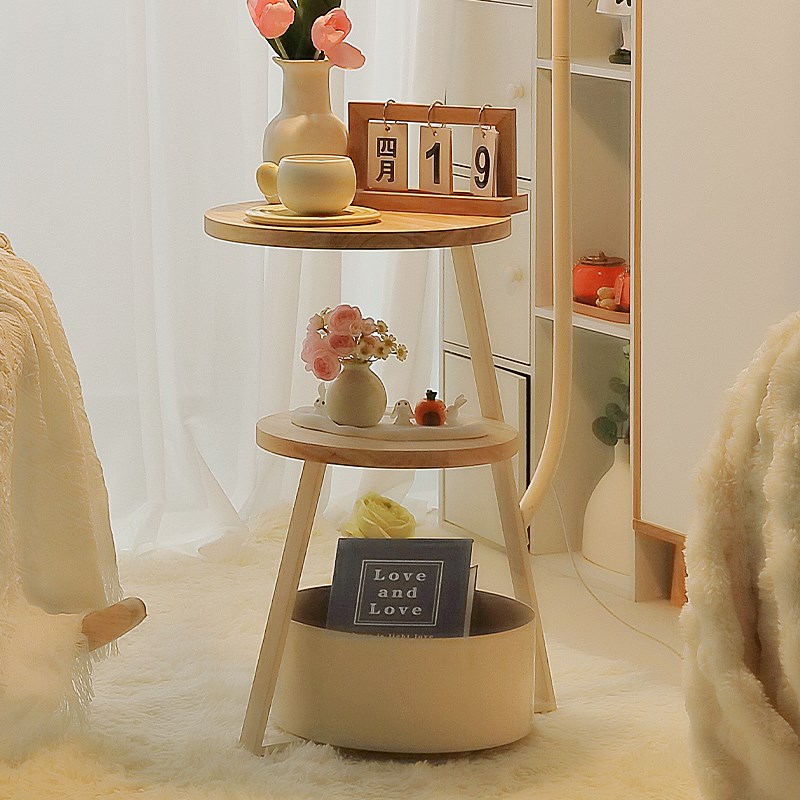 现代简约客厅沙发边几落地灯奶油风温馨氛围感床头U柜一体卧室台 - 图2