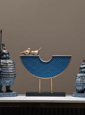 轻奢家居客厅电视柜装饰品摆件高档艺术工艺高级感玄关新中式酒柜