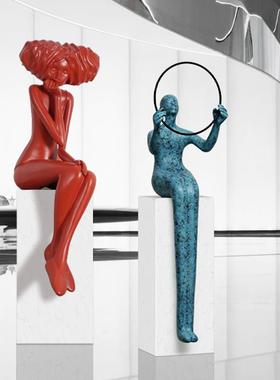 创意抽象人物雕塑摆件售楼处酒店大堂大型玻璃钢落地装置艺术品