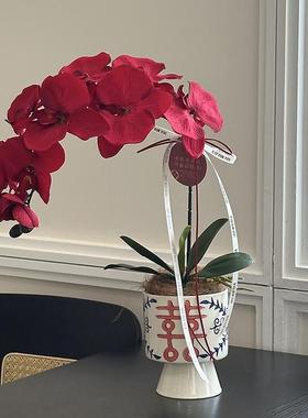 轻奢高档客厅桌面摆件玄关装饰彷真花假花花瓶家居好乔迁新居礼物