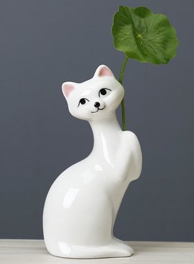 跨境电商创意北欧陶瓷花瓶摆件客厅家居装饰品桌面迷你干花器