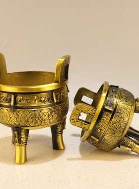 杨铜记 铜鼎摆件元鼎克鼎三足鼎铜金属工艺品圆鼎