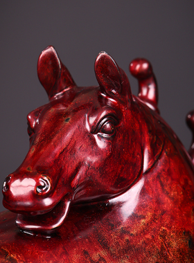 问瓷阁王顺陶瓷马摆件招财手工艺品家居客厅大漆唐马摆.件开业礼