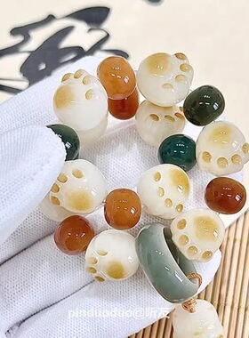 锦梨猫爪菩提根盘玩手串学生绕指柔白玉菩提子女文玩佛珠盘珠手链