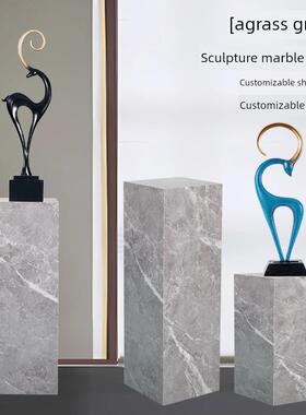 大理石底座桌底座大型地板雕塑码头酒店电视柜装饰展示