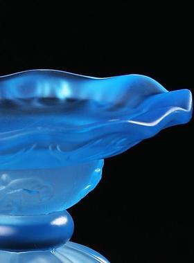 琉璃莲花酥油灯座供佛家用莲花灯佛前供贡灯底座烛台供佛灯盏长明