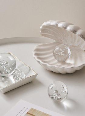 贝壳小夜灯摆件家居饰品珍珠房间装饰品托 托盘首饰盒工艺礼品摆