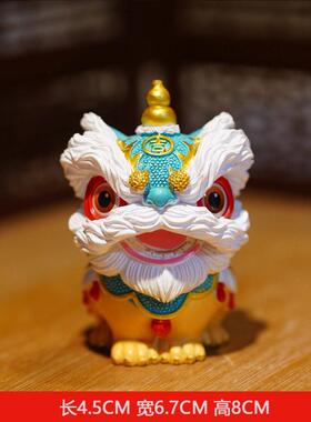醒狮国潮新中式摆件招财茶宠汽车桌面装饰可爱家居饰品送礼文创