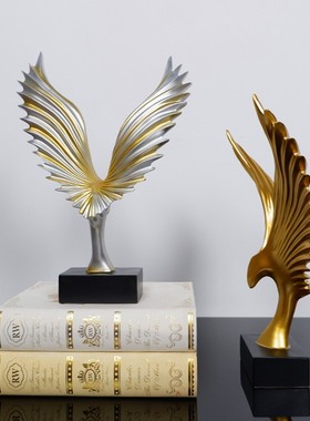 现代大鹏展翅抽象摆件创意家居客厅酒店会所办公室装饰艺术工艺品