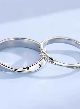 S925纯银简约细莫比乌斯环情侣对