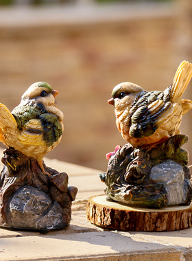 鸟鸣器会叫仿真小鸟花园装饰摆件壁挂办公室楼盘样板间创意工艺品