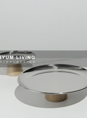 现代轻奢不锈钢托盘果盘家用摆件C点心盘餐桌茶几客厅家居软装饰