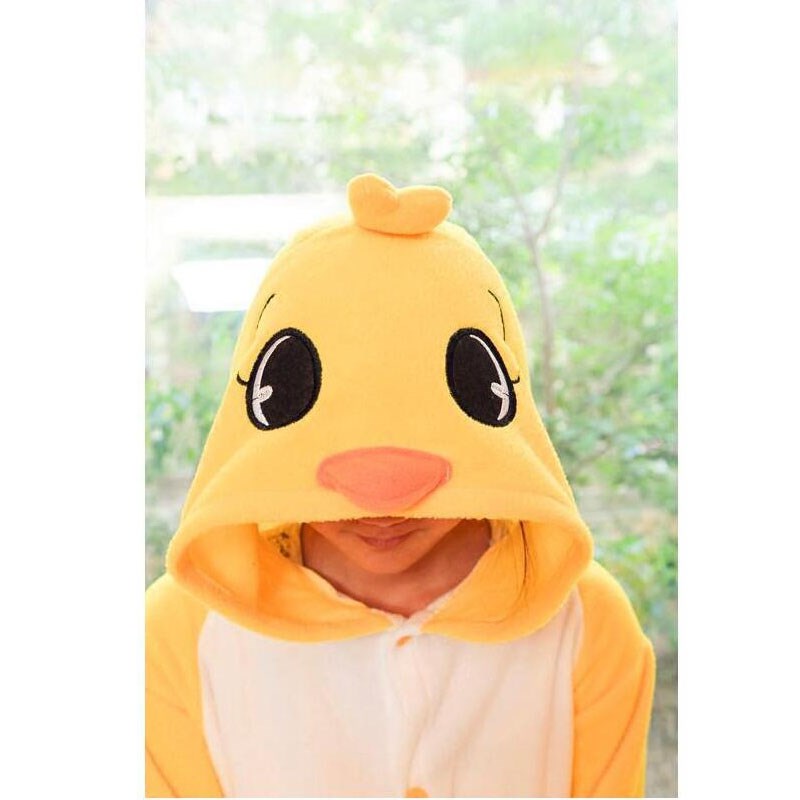 出口小黄鸡连体睡衣卡通动漫男女小黄鸭演出服鸡情侣鸭可爱小鸡秋 - 图2