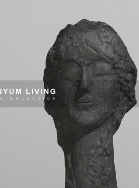 现代轻奢陶瓷艺术抽象人s物雕塑软装饰品家居样板房间玄关柜摆件