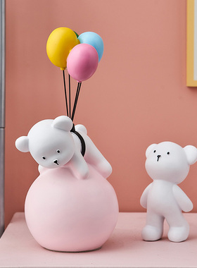 北欧气球北极熊小摆件客厅电视柜酒柜桌面现代简约网Y红少女心装