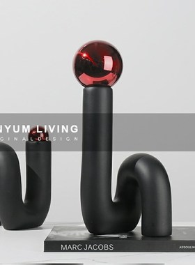 简约现代轻奢意式软装饰品树x脂几何摆件样板房间家居桌面玄关摆