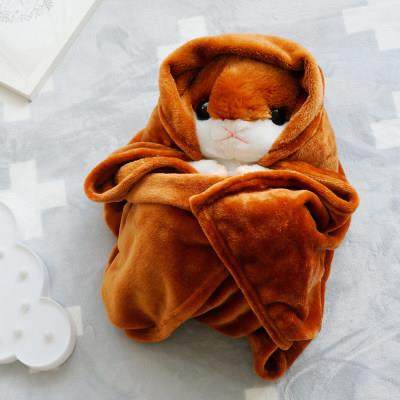 可爱仓鼠午睡枕被子汽车抱枕被子两用靠垫被大号靠枕珊瑚绒空调毯,淘宝优惠券,粉丝福利购,淘宝优惠卷