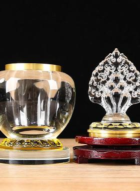 水晶如意宝瓶装舍利塔水晶瓶密封装藏供佛桌面摆件供佛用品瓶透明