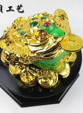 热销 招c财金蟾树脂电镀工艺品摆件 开业招财礼品