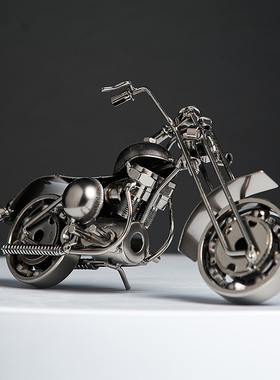 创意复古金属铁艺机车模型摆件家居客厅电视Q柜酒柜装饰生日礼物