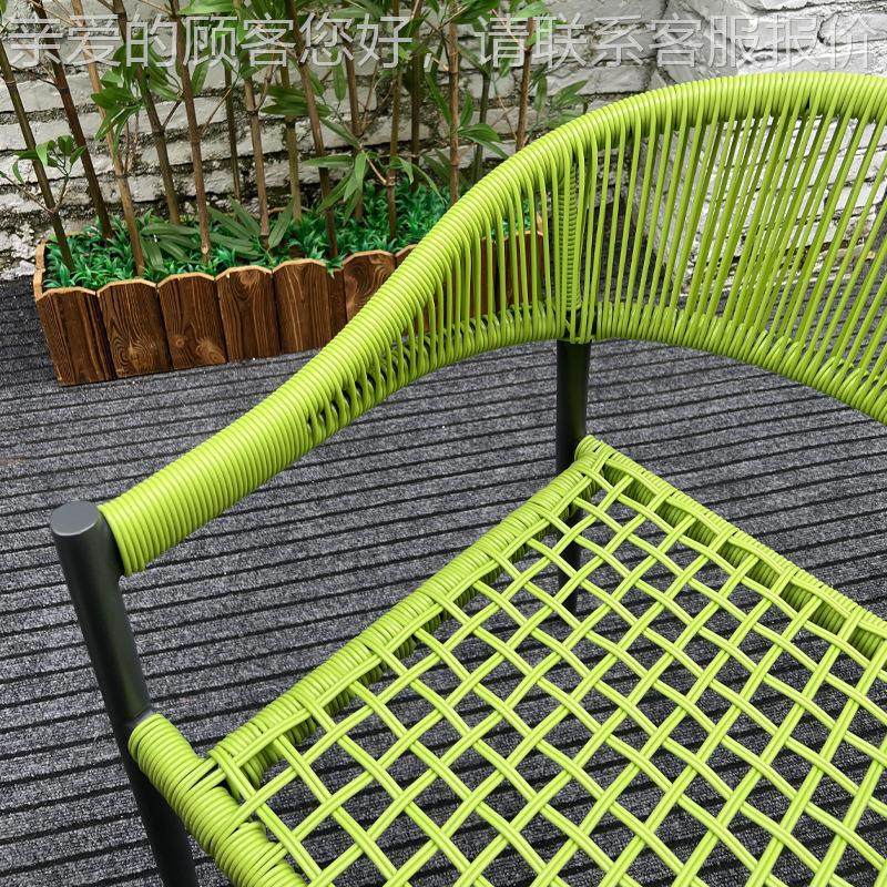 创意设计22-10-19院室藤编桌椅铝合金防生锈户外岩板圆桌外阳台桌,淘宝优惠券,粉丝福利购,淘宝优惠卷