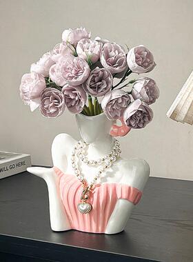 轻奢创意人体造型艺术陶瓷花瓶客厅电视柜花器家居酒柜装饰品摆件