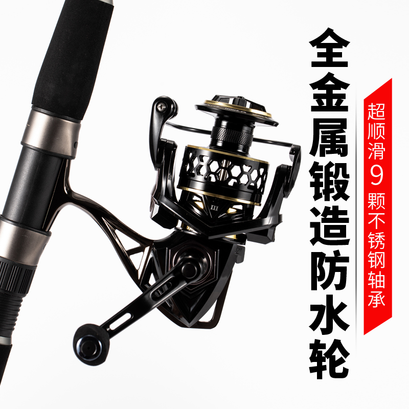 特奔GTS三代全金属渔轮海竿纺车轮矶钓鱼线轮海钓路亚抛竿远投轮 - 图2