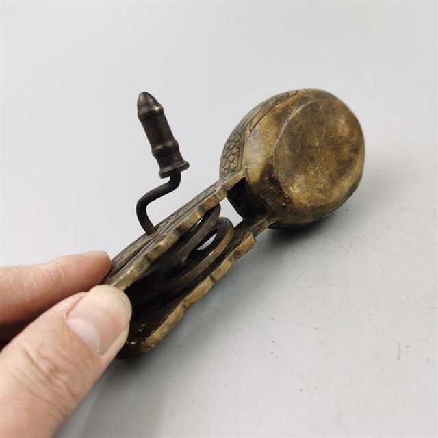 Pure copper ink fountain, antique antique collection, copperware, woodworking, dragon pattern marking equipment, decorative crafts, gift pendants