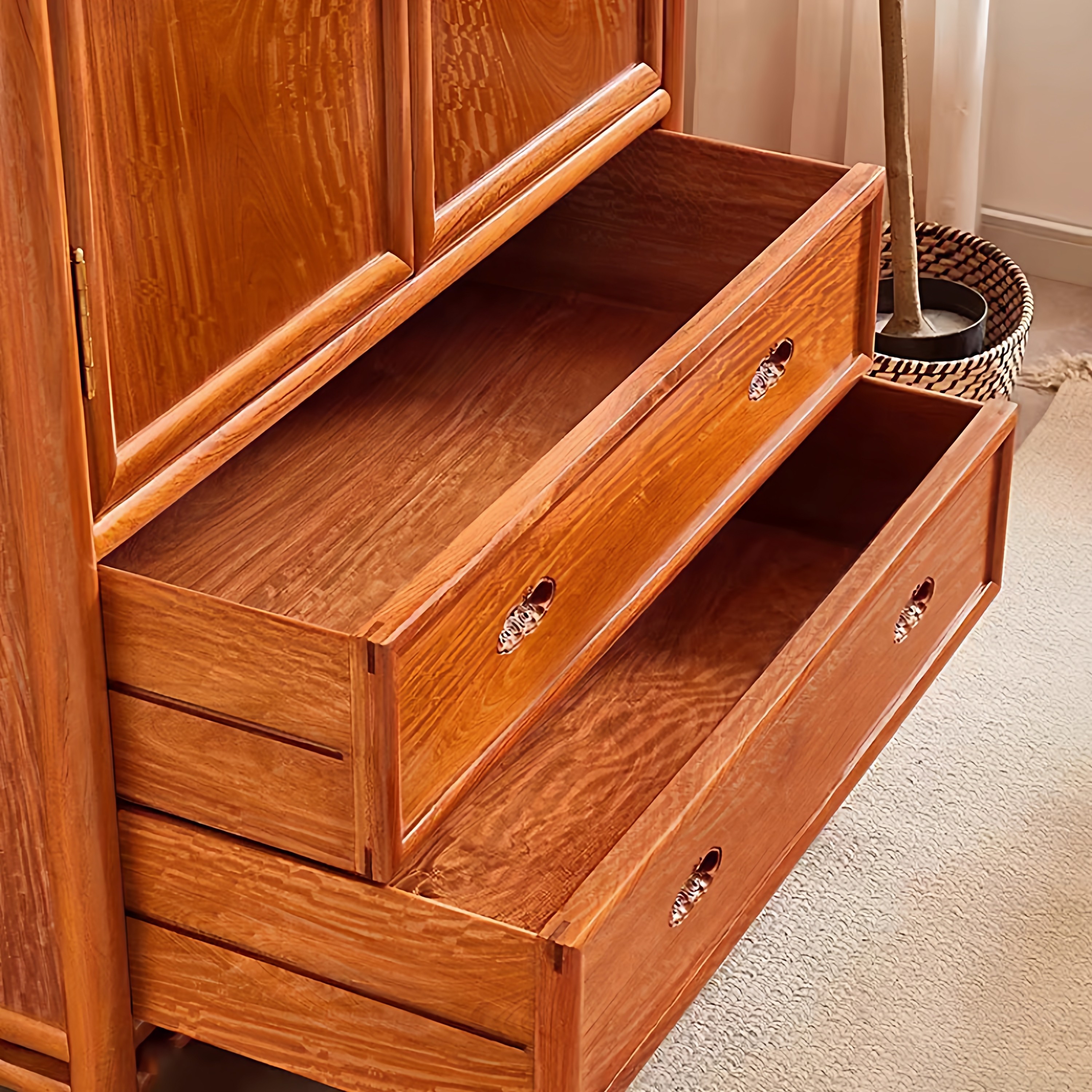 缅甸花梨木大果紫檀二门衣柜红木新中式家具卧室大衣柜储物柜衣橱,淘宝优惠券,粉丝福利购,淘宝优惠卷