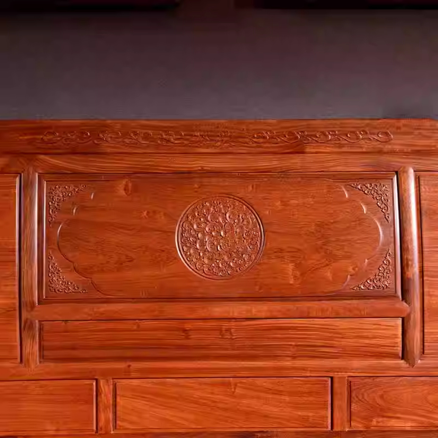 主卧高端大气缅甸花梨木新中式箱体红木双人大床大果紫檀原实木床,淘宝优惠券,粉丝福利购,淘宝优惠卷