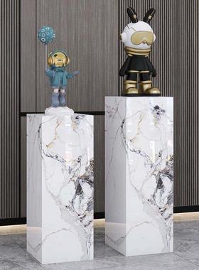 客厅玄关酒店会所展厅大理石雕塑摆件底座摆台工艺礼品摆饰装饰岩