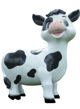 户外农场牧场园林景观仿真动物玻璃钢雕塑幼儿园装饰卡通奶牛摆件